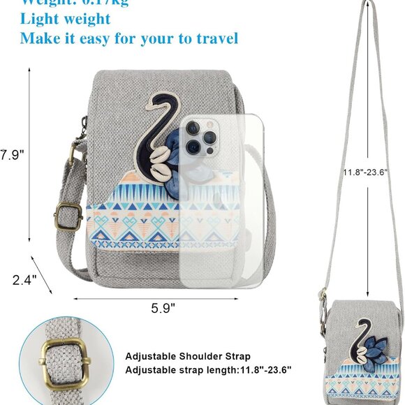 Handcrafted Canvas Floral Crossbody Bag - Functional and Fashionable Accessory - Picture 3 of 6